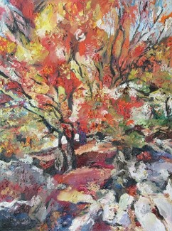 Rock -Maninoff (36x48  Inches, Oil on Canvas,  Lost Maples, Texas)