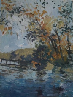 Where Everybody Wants to Be (Lake Burton) 18 x 24, Acrylic on Canvas