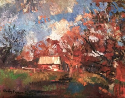 Autumn Ablaze (24x30 Inches, Oil on Linen, White County, GA)
