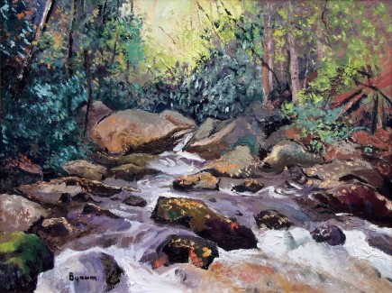 Pray Your Way Through It (Original: 40x30 Oil on Canvas, Chattahoochee River. Giclees: 7x9 $35,  12 x 16)